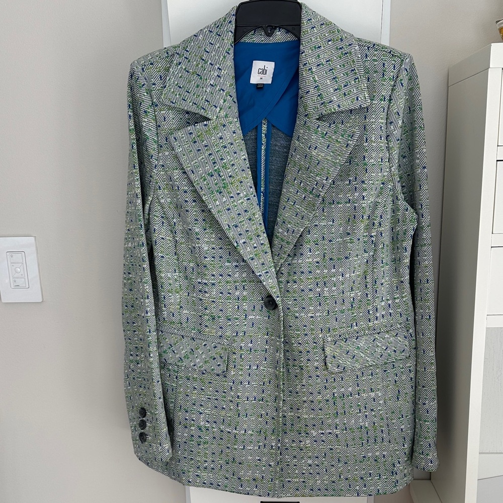 CAbi Women's Ponte KnitBlazer - Blue and Green